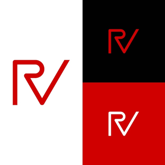 Logo Inicjałów Rv Nowoczesne I Czyste Minimalistyczne Logo