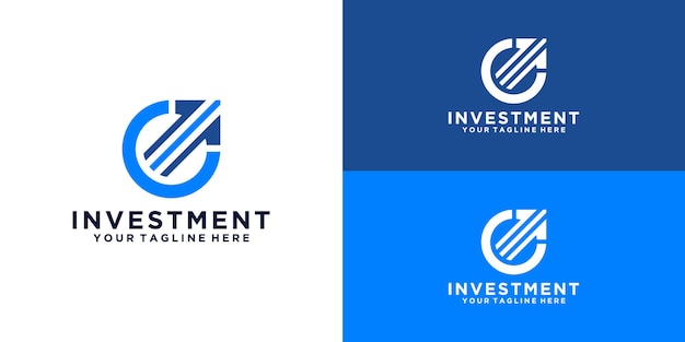 Logo inwestycji biznesowej, ze strzałką