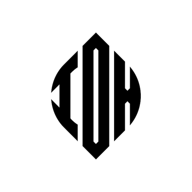 Plik wektorowy logo iox okrągłe litery w kształcie okręgu i elipsy iox elipsy w stylu typograficznym trzy inicjały tworzą logo okręgu iox krąg emblem abstrakt monogram litery mark wektor