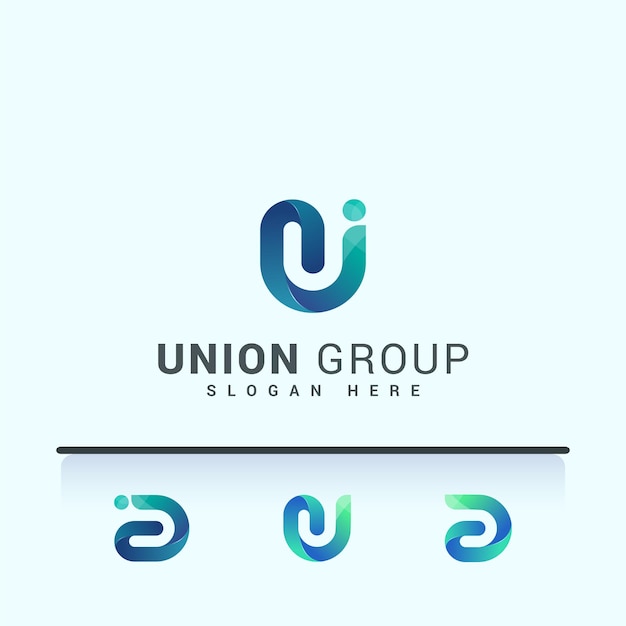 Plik wektorowy logo jedności kreatywnej litery u