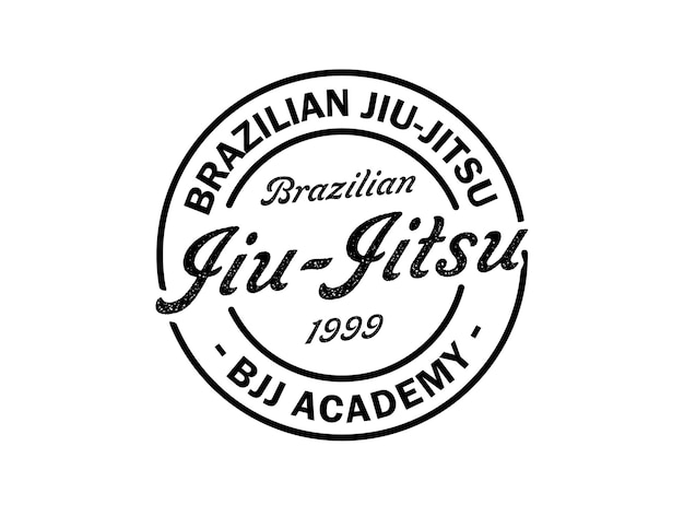 Logo Jiu-jitsu. Odznaka Bjj. Godło Brazylijskiego Jiu-jitsu. Ilustracja Wektorowa