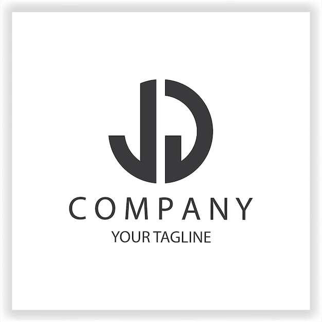 Logo JJ monogram prosty i nowoczesny okrąg czarny kolor wzór szablon premium elegancki wektor eps 10