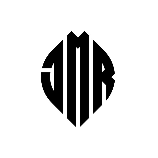 Plik wektorowy logo jmr o kształcie okręgu i elipsy jmr elipsy o stylu typograficznym trzy inicjały tworzą logo okręgu jmr krąg emblem abstrakt monogram liczba mark wektor