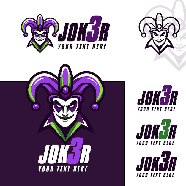 Plik wektorowy logo joker card cool 2024