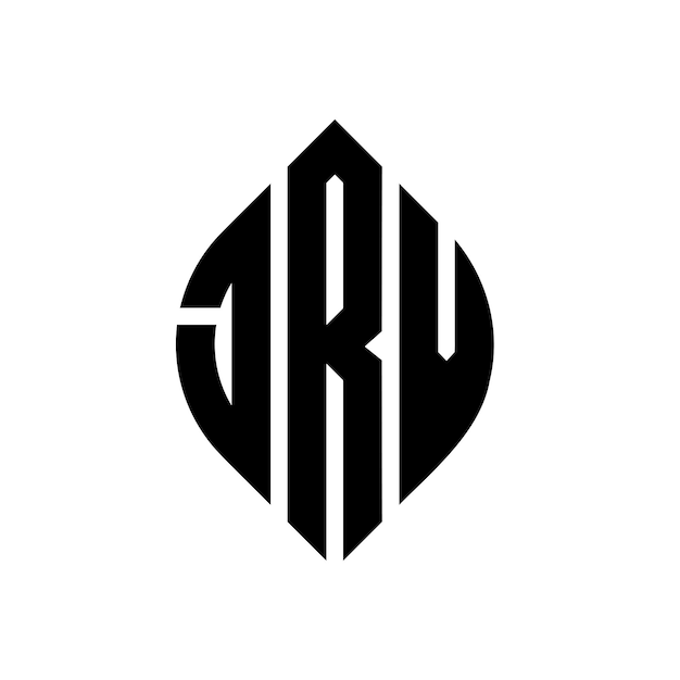 Plik wektorowy logo jrv o kształcie okręgu i elipsy jrv elipsy o stylu typograficznym trzy inicjały tworzą logo okręgu jrv emblem okręgu abstrakt monogram mark vector