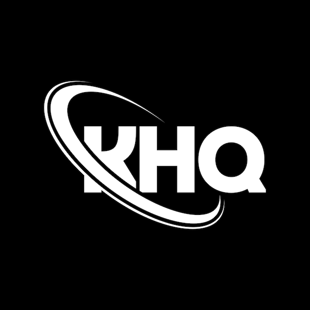 Plik wektorowy logo khq logo khq lektura khq logo inicjały khq logo powiązane z okręgiem i dużymi literami monogram logo khq typografia dla firmy technologicznej i marki nieruchomości