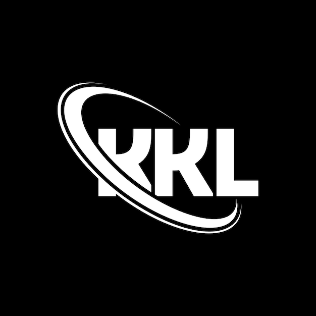 Plik wektorowy logo kkl (litery kkl, inicjały kkl, połączone z okręgiem i dużymi literami) logo kkl (typografia dla firmy technologicznej i marki nieruchomości)