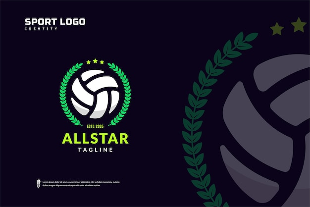 Logo klubu siatkówki szablon emblematów turnieju siatkówki, projekt wektor odznaka zespołu sportowego