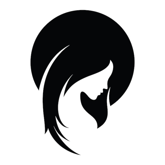 Logo kobiecej sylwetki włosów