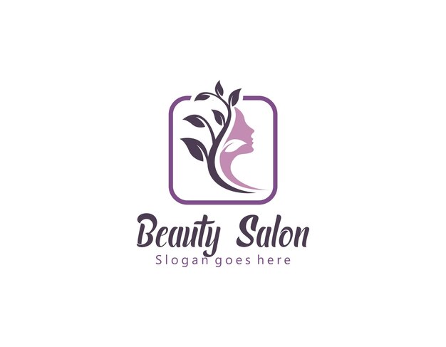 Plik wektorowy logo kobiety z koncepcją gradientu piękna i biznesem