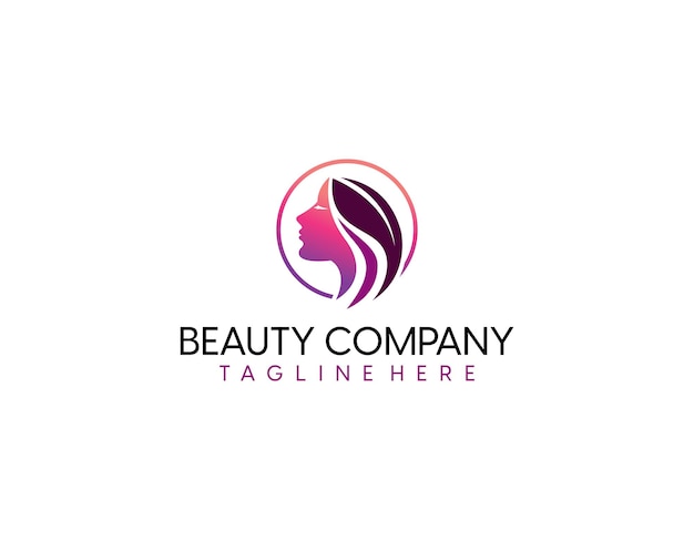 Logo kobiety z koncepcją gradientu piękna i biznesem