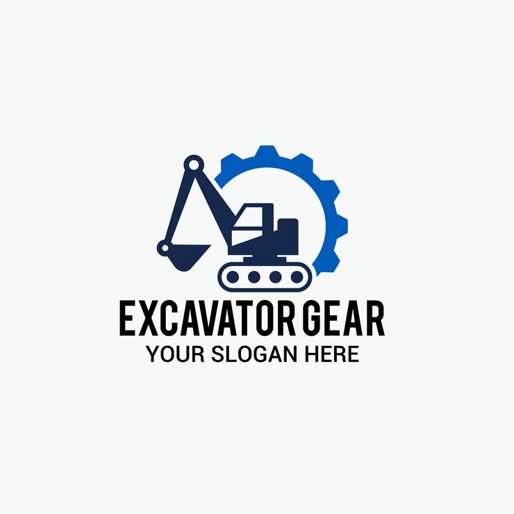 Logo koła zębatego koparki