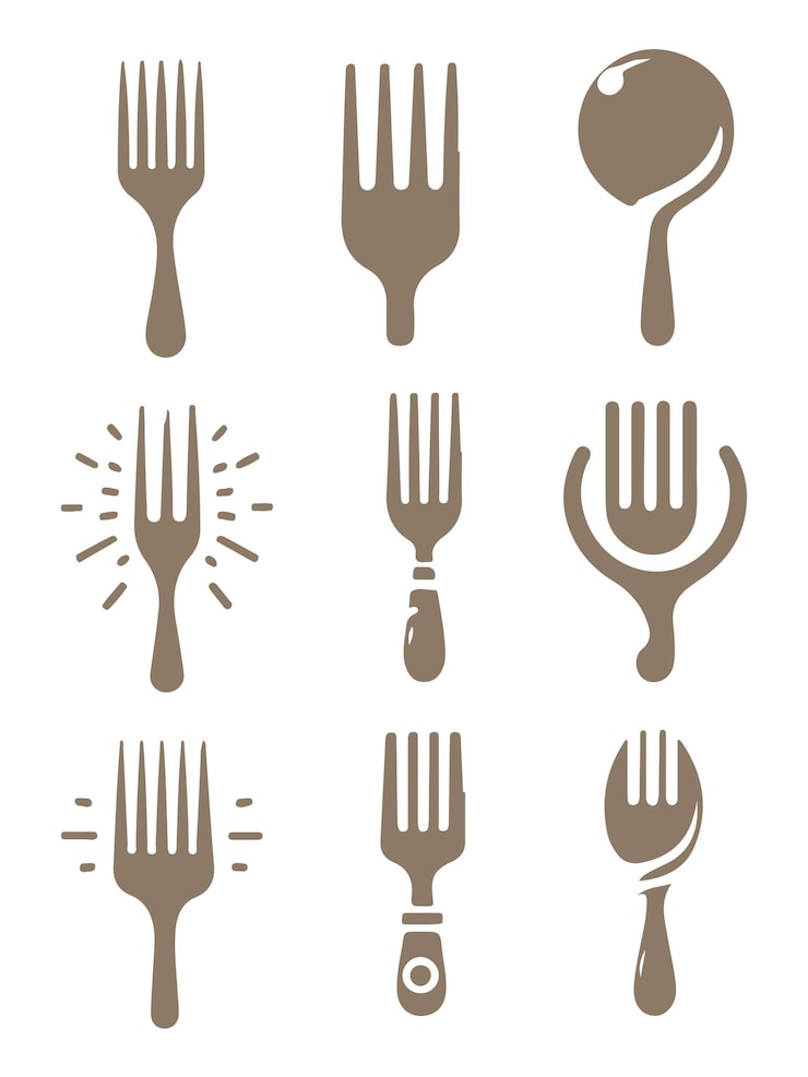 Wektor logo kolekcji widelców