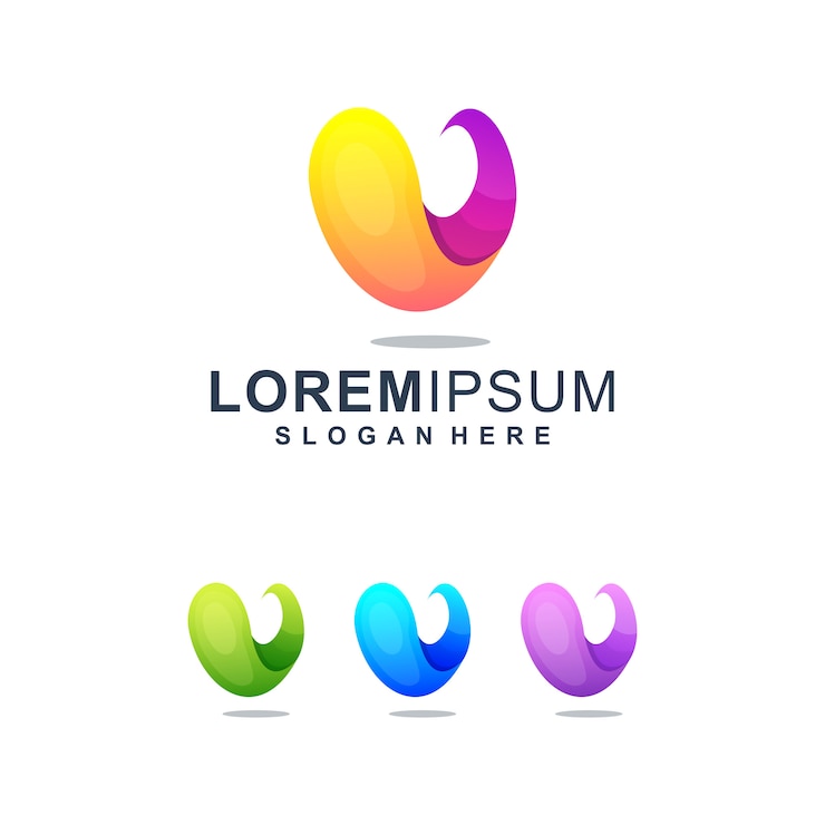 Wektor logo kolorowe streszczenie litery v.
