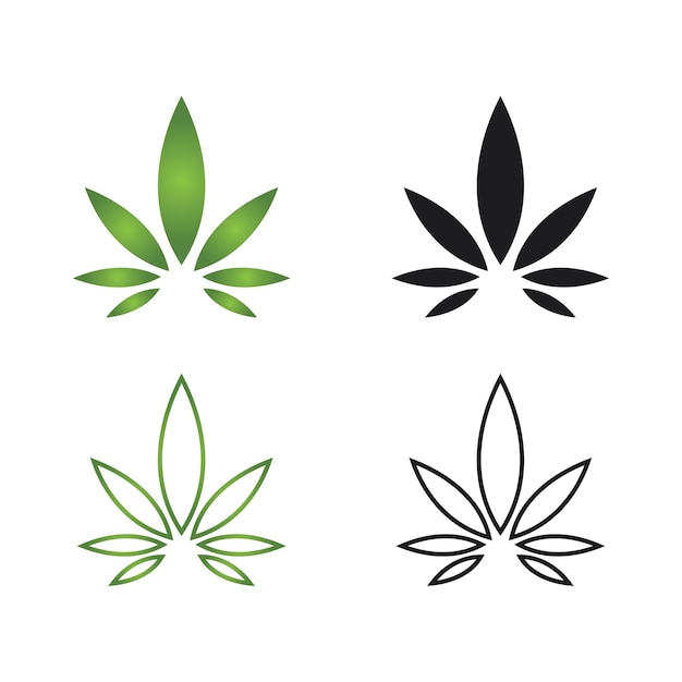 Plik wektorowy logo konopi i projekt wektor ikona liści marihuany