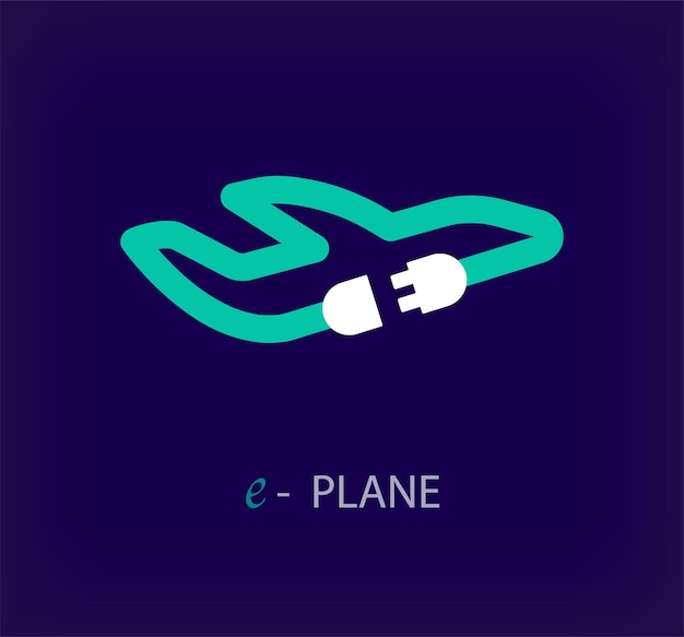 Logo Kreatywnego Samolotu Elektrycznego Unikalne Przejścia Kolorów Unikalne Gniazdo Złącza Linii Lotniczych