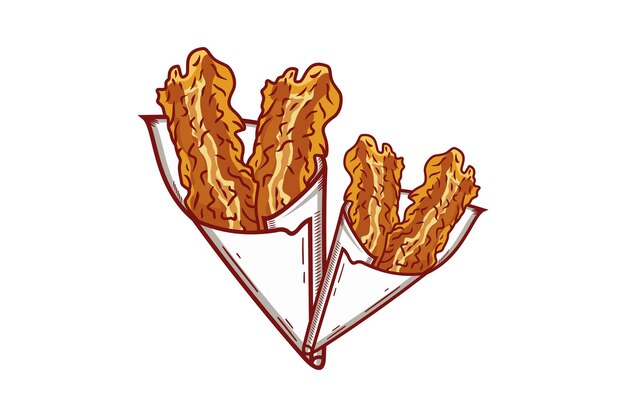 Plik wektorowy logo kreskówka amerykańskie frytki fast food