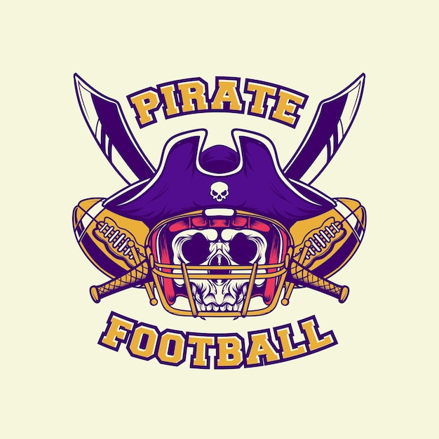 Logo Króla Piratów Futbolu Amerykańskiego W Stylu Retro