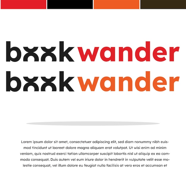 Logo księgarni Wektorowy Logotyp Logogram Typeface Książka Wander