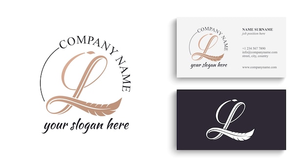 Plik wektorowy logo l list logo elementy szablonu osobisty monogram wektor eleganckie logo litera l projekt logo litera l luksusowy