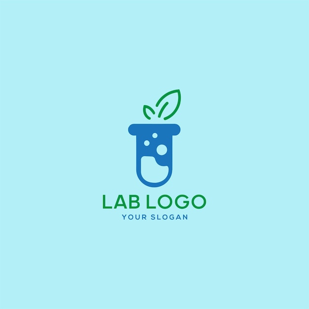 Logo laboratorium naukowego Logo laboratorium z wektorowym wzorem szablonu