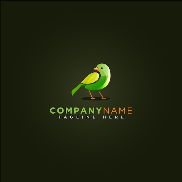 Logo ładny Zielony Ptak