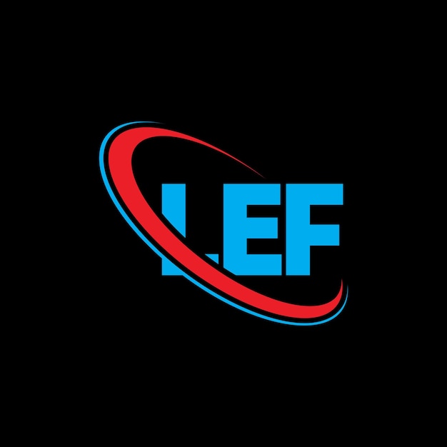 Plik wektorowy logo lef lef lektura lef logo inicjały lef logo powiązane z okręgiem i dużymi literami monogram logo lef typografia dla firmy technologicznej i marki nieruchomości