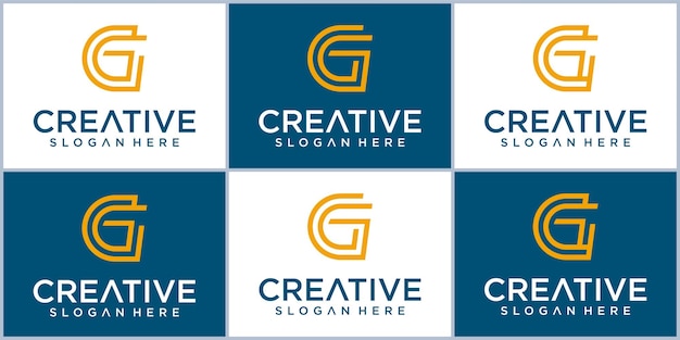 Logo Line Initial Letter Glogo Design Template G Technologia Logo Nowoczesne Logo Inspiracja Projektowa