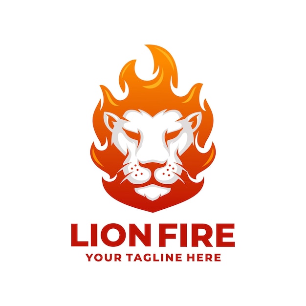 Plik wektorowy logo lion fire