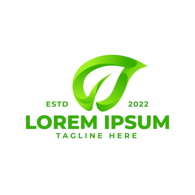 logo liść zielone logo gradientowe Logo zielonego liścia z gradientem