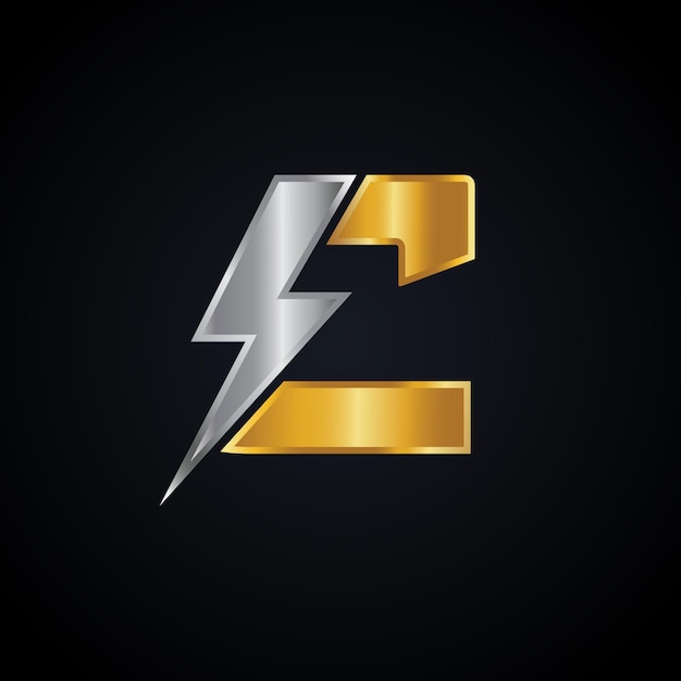 Logo Litera C Z Piorunem Piorunem Wektor Projekt Elektryczny śruba Litera C Logo Wektor Ilustracja