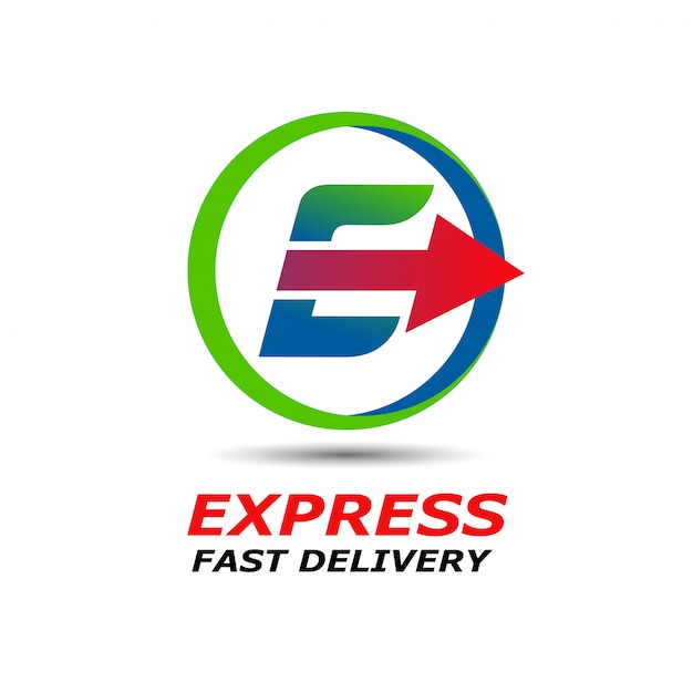 Logo litera e ze strzałką