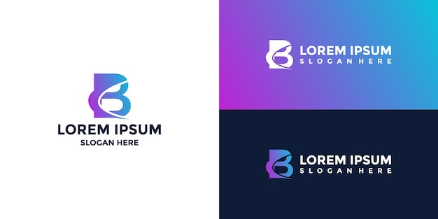 Logo litery B z kolorem gradientu