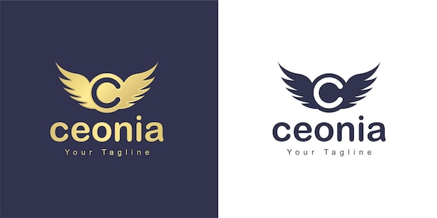 Plik wektorowy logo litery c ma koncepcję latania