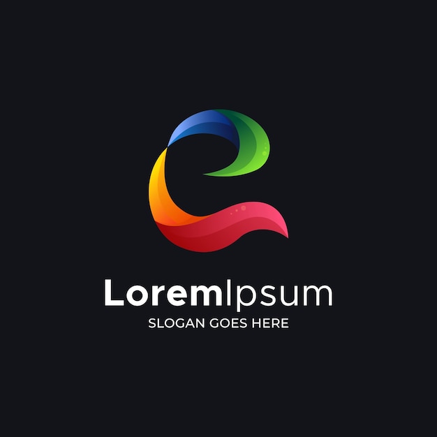 Logo Litery C W Kolorowym Stylu Premium Wektor