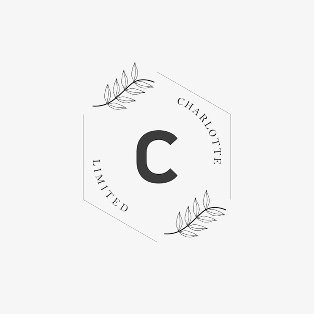 Logo Litery C Z Kreatywną Koncepcją Kwiatową Dla Firmy Biznesowej Piękno Nieruchomości Premium Wektor