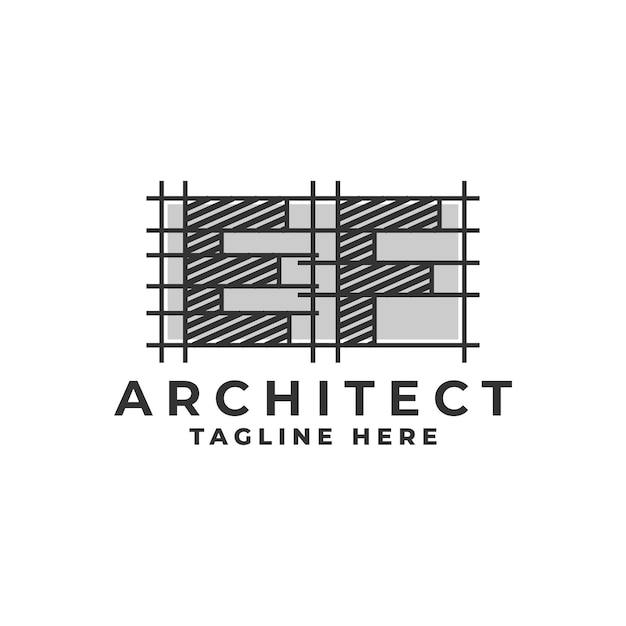 Logo Litery E I F Z Szablonem Wektora Logo Firmy Architekt Stylu Szkicu