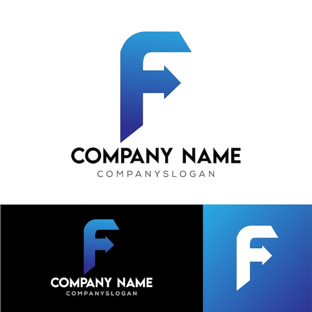 Logo litery F Strzała