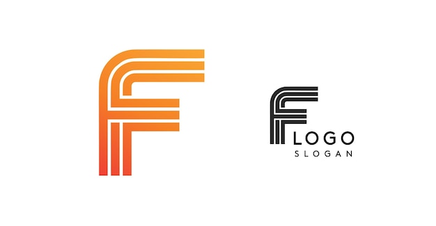 Logo litery f w gradiencie pomarańczowym i czarnym nowoczesny elegancki abstrakcyjny projekt idealny dla marki korporacyjnej