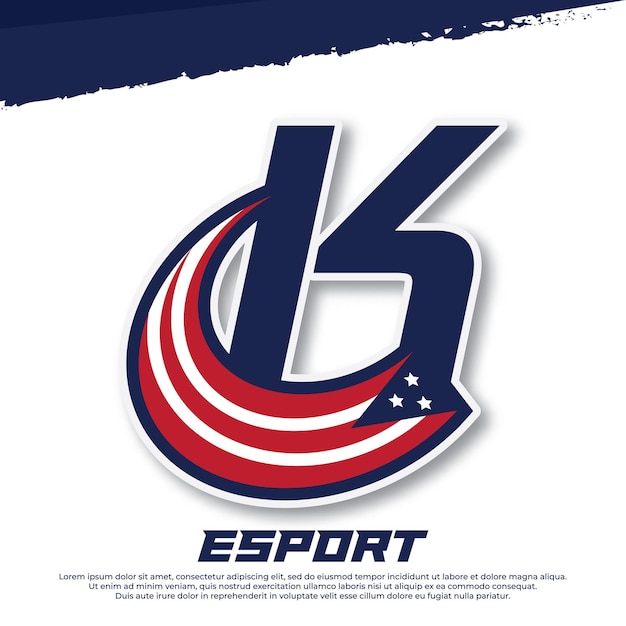 Logo Litery K Z Ikoną Flagi Amerykańskiej Tarcza Godło Sport Team Patriotyczne Wektor Flagi Usa