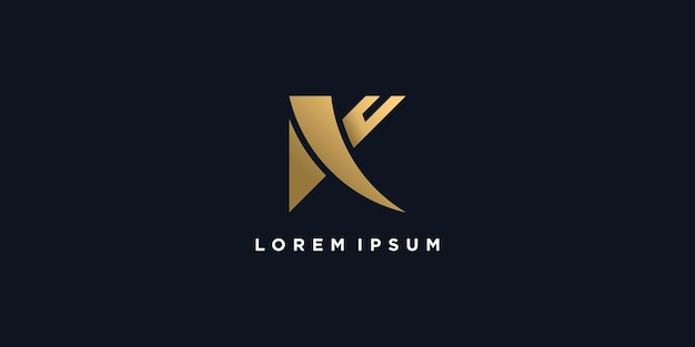 Logo Litery K Z Nowoczesną I Profesjonalną Koncepcją Premium Wektor