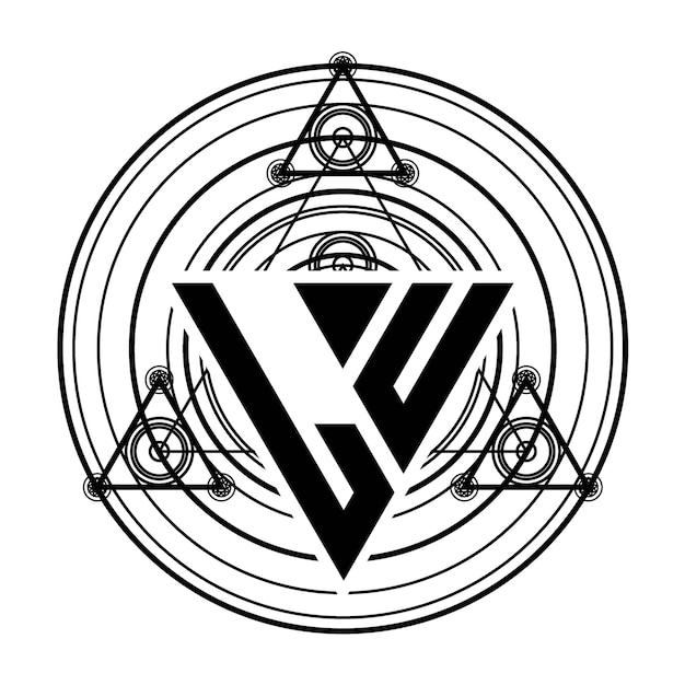 Plik wektorowy logo litery lu monogram z szablonem projektu w kształcie trójkąta ze świętymi ornamentami geometrycznymi