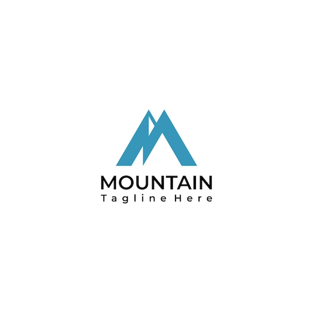 Plik wektorowy logo litery m mountain blue premium vector