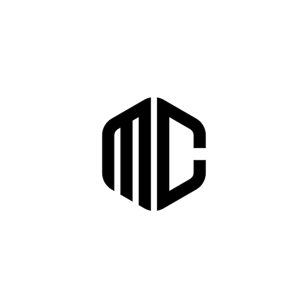 Plik wektorowy logo litery mc prosty wielobok koncepcja wektor premium