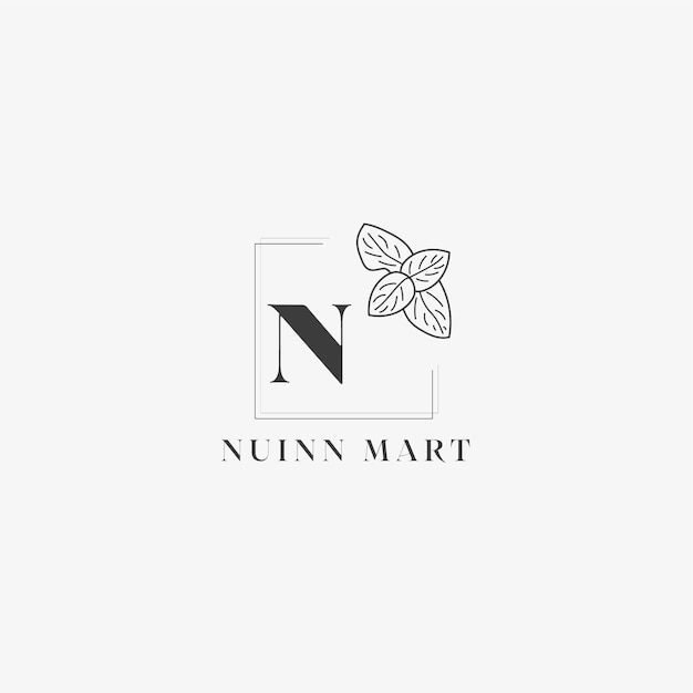 Plik wektorowy logo litery n z kreatywną koncepcją kwiatową dla firmy biznesowej piękno nieruchomości premium wektor