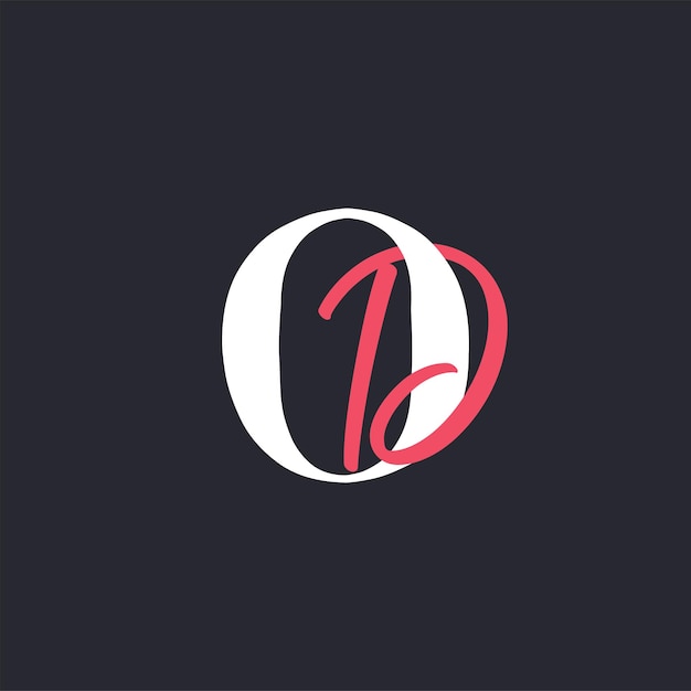 Logo litery OD Doskonale połączone inicjały Projekt logo litery OD