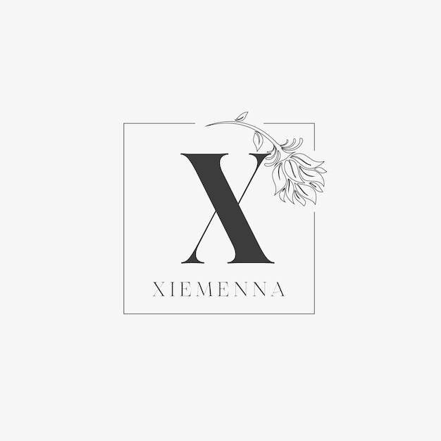 Logo Litery X Z Kreatywną Koncepcją Kwiatową Dla Firmy Biznesowej Piękno Nieruchomości Premium Wektor
