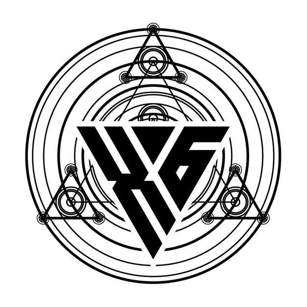 Plik wektorowy logo litery xg monogram z szablonem projektu w kształcie trójkąta ze świętymi ornamentami geometrycznymi