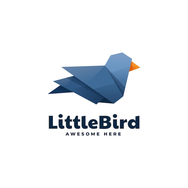 Logo Little Bird Low Poly Gradient Style