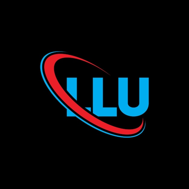 Plik wektorowy logo llu (literatura llu, inicjały) logo llu powiązane z okręgiem i dużymi literami logo monogram llu (typografia dla firmy technologicznej i marki nieruchomości)